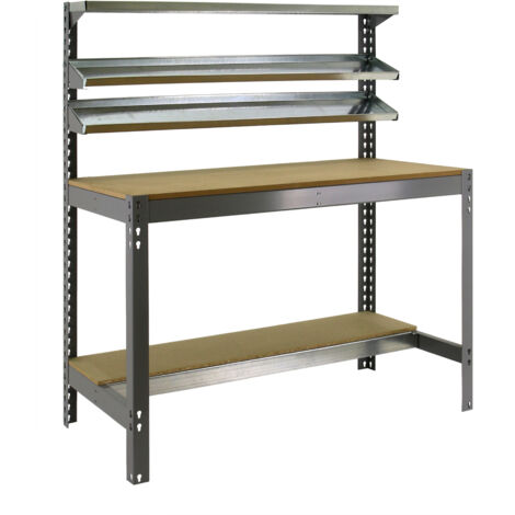 Simonrack Établi moderne gris foncé et bois 150 cm