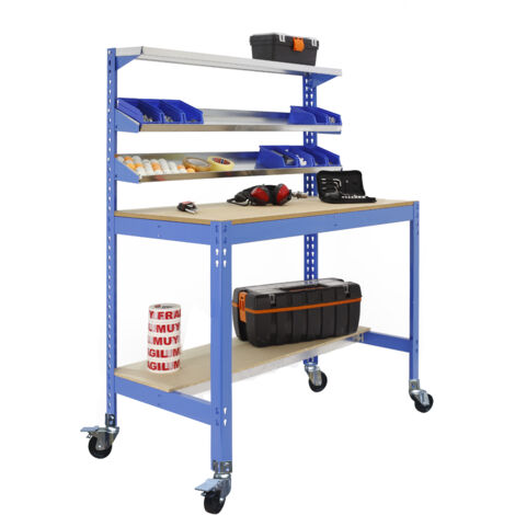 Simonrack Établi professionnel bleu bois robuste 1520x1510 mm