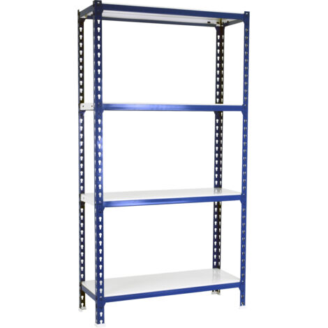 Simonrack Étagère 180kg Bleu et Blanc 4 Niveaux Ajustables