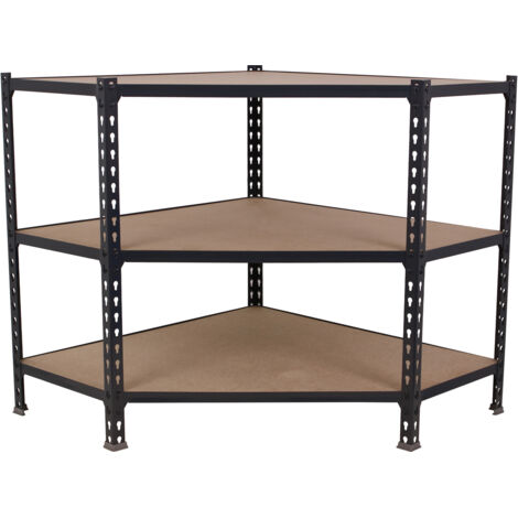 Simonrack Étagère d'angle légère anthracite et bois