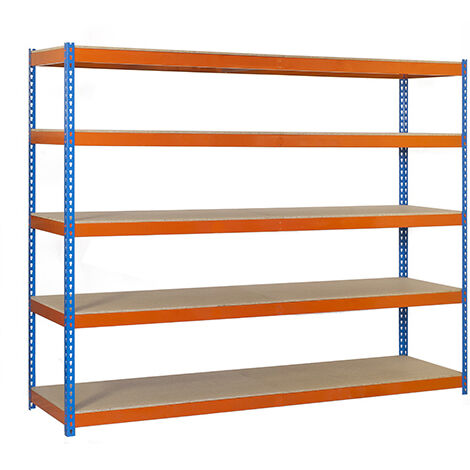 Simonrack Étagère de jardin robuste bleu orange bois