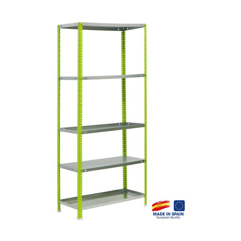 Simon Rack - Etagère de rangement 1800x900x400mm Vert/Galva charge 100 Kg - Comfort Garden 5/400