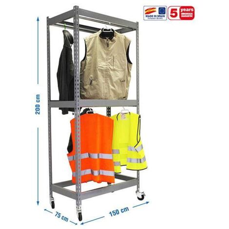 Étagère Métal 5 Niveaux 200x100x50 Cm - Charge 180 Kg/étagère, Montage Sans Vis - Pour Garage, Atelier, Entrepôt