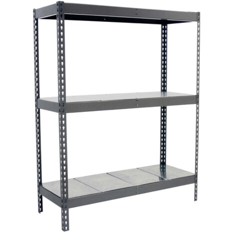 SimonRack Étagère Industrielle, 1500x1200x450 mm, 3 Niveaux, 600 kg Capacité de Charge et Point de Flexion, Métal, Étagère Charge Lourde, Gris/Galvanisé - Simonforte