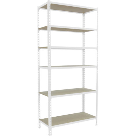 Simonrack Étagère légère blanche et bois 2500 mm