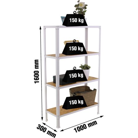 Simonrack Étagère métallique blanche 1600x1000x300 mm