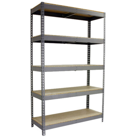 Simonrack Étagère sans vis gris bois robuste et facile