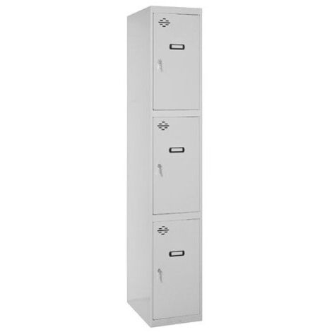 SimonRack - Garderobenschrank 3 Schließfächer (1 Säule mit 3 Türen) 1800x300x500 mm (Grundmodell)