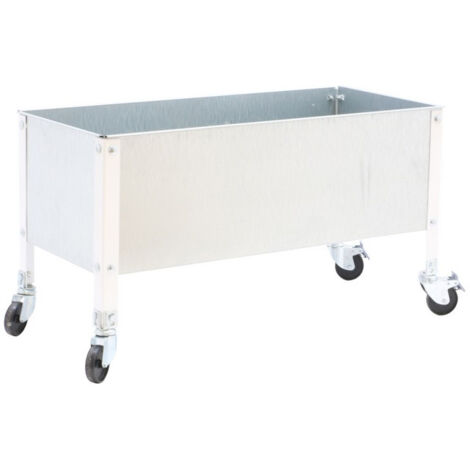 Simonrack Jardinière Moderne blanche en métal avec roues