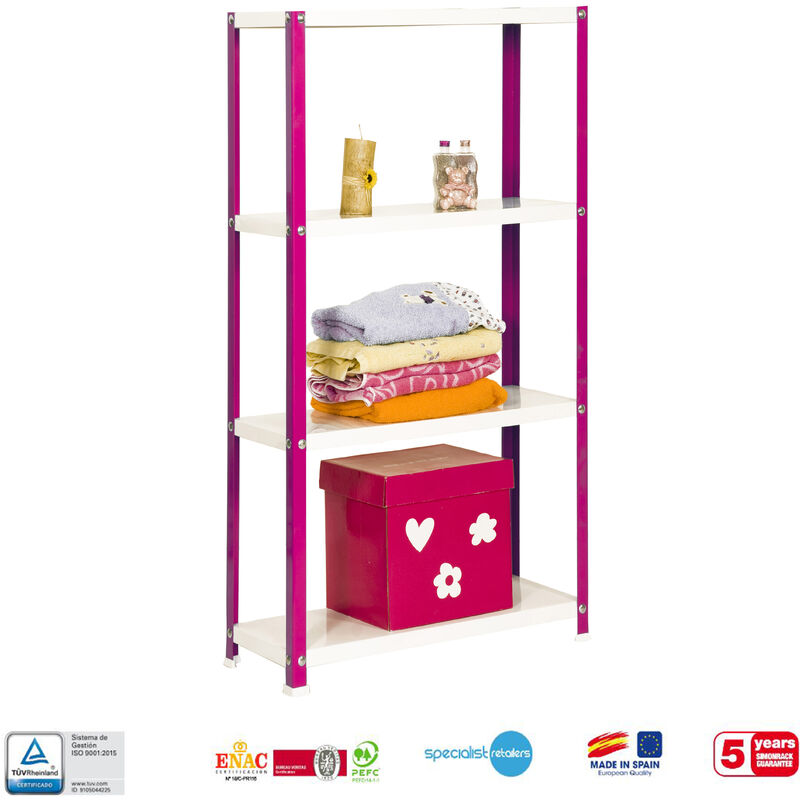 

Simonrack - ESTANTERIA DOMESTICA METALICA CARGA LIGERA CON TORNILLOS HOMECLASSIC COLOR PLUS 4 ROSA/BLANCO 1600x1000x300mm 100KG/ESTANTE