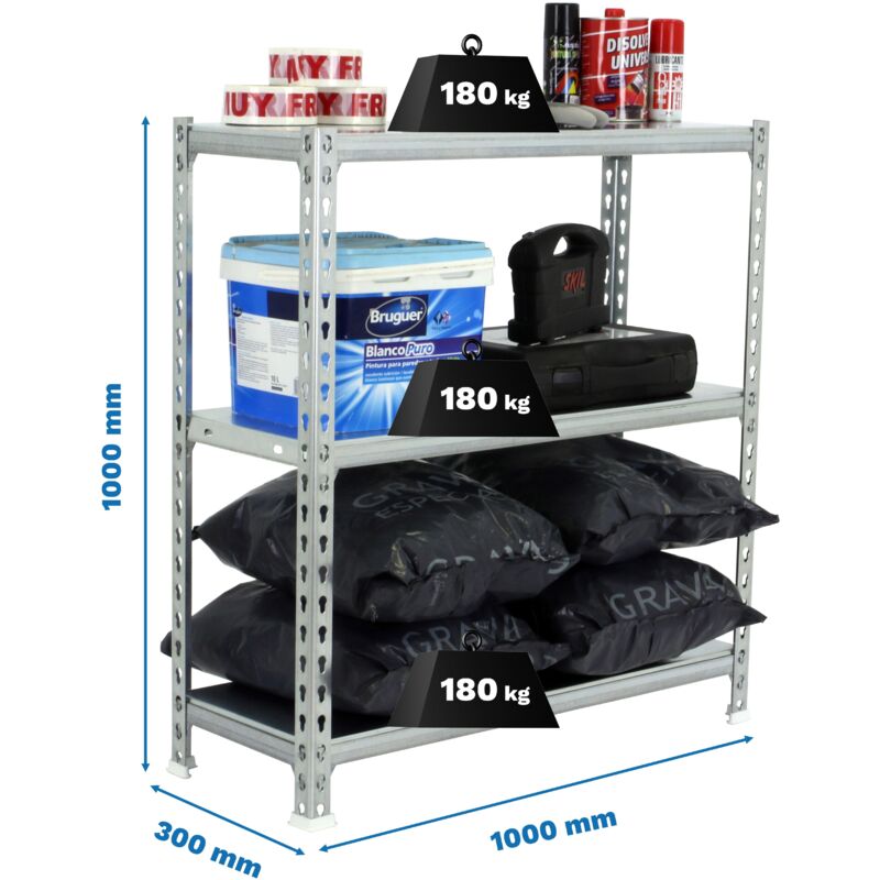 Simonrack Leichte Regal aus verzinktem Stahl 1000x1000x300 mm