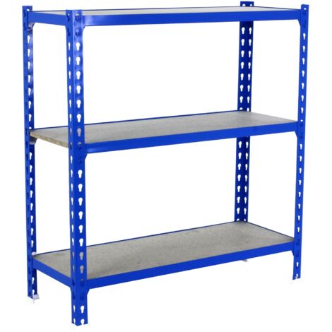 Simonrack Mensola Leggera Senza Viti Blu e Legno Robusto