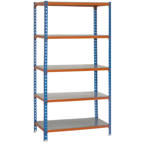 Simonrack Mensola Robusta in Metallo Blu e Arancione 5 Livelli