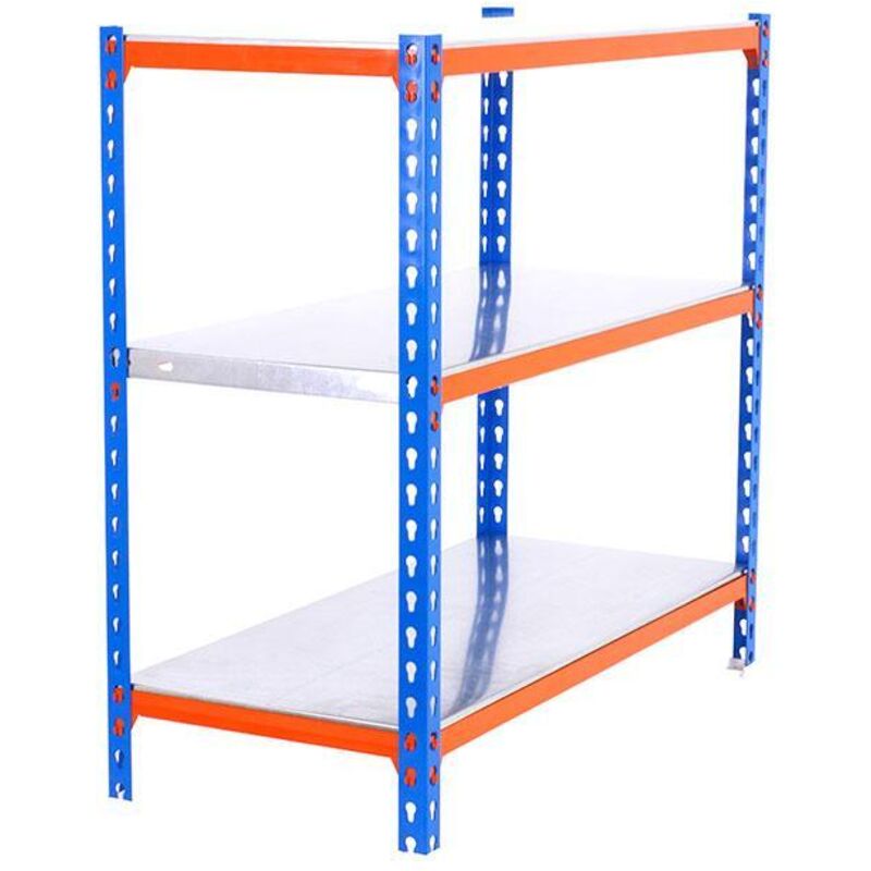 Simonrack Metallregal 3 Ebenen blau orange galvanisiert