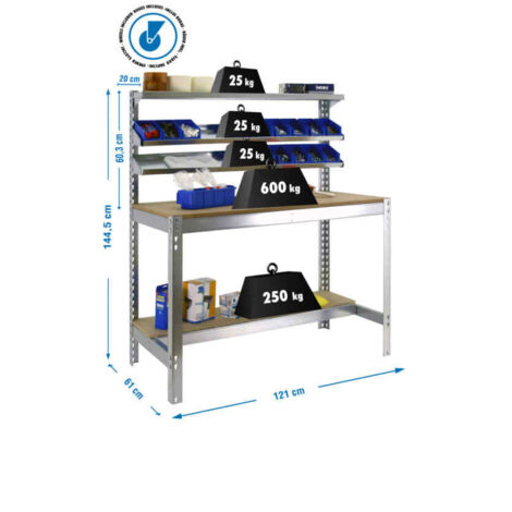 Simonrack Mobile BT1 établi métallique galva robuste 120 kg