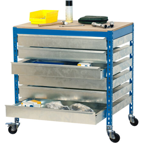 Simonrack Mobile BT5 Box6 900 Bleu Bois établi professionnel