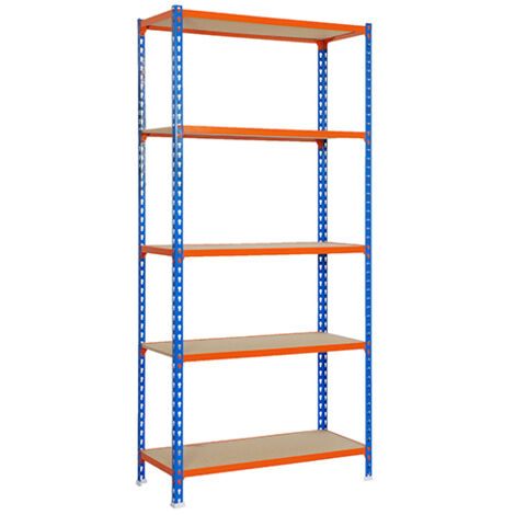 Simonrack Scaffale 5 livelli blu arancione legno