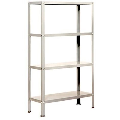 SimonRack Scaffale da Ufficio/Libreria, 1600x1000x300 mm, 4 Ripiani, 100 kg per Ripiano, Metallo Stile Industriale, Bianco – Simon Home
