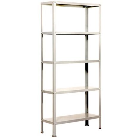 SimonRack Scaffale da Ufficio/Libreria, 1800x800x300 mm, 5 Ripiani, 100 kg per Ripiano, Metallo Stile Industriale, Bianco – Simon Home