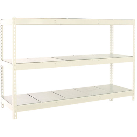 SimonRack Scaffale Industriale, 2000x2400x900 mm, 3 Ripiani in Metallo, Portata 400 kg per Ripiano, Scaffale Carichi Pesanti, Bianco/Zincato – Simonforte