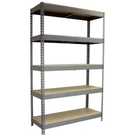 SimonRack Scaffale Industriale, 3000x1200x450 mm, 5 Ripiani in Legno, Portata 600 kg per Ripiano, Scaffale Carichi Pesanti, Grigio/Legno – Simonforte
