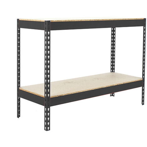 SimonRack Scaffale Industriale, 900x1200x750 mm, 2 Ripiani in Legno, Portata 600 kg per Ripiano, Scaffale Carichi Pesanti, Antracite/Legno – Simonforte