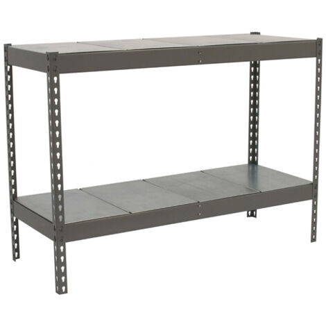 SimonRack Scaffale Industriale, 900x1500x750 mm, 2 Ripiani in Metallo, Portata 400 kg per Ripiano, Scaffale Carichi Pesanti, Grigio/Zincato – Ecoforte