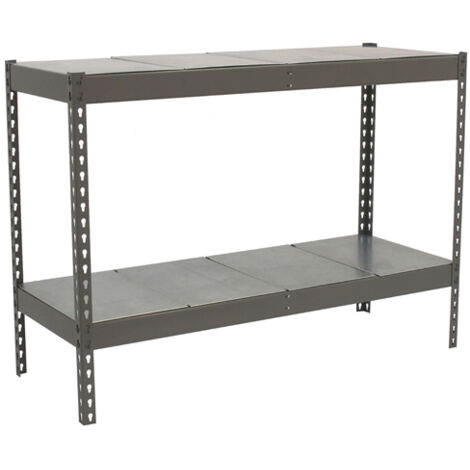 SimonRack Scaffale Industriale, 900x1500x750 mm, 2 Ripiani in Metallo, Portata 600 kg per Ripiano, Scaffale Carichi Pesanti, Grigio/Zincato – Simonforte