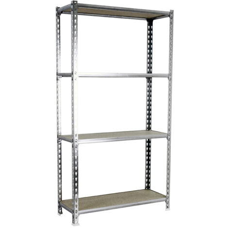 SimonRack Scaffale Portaoggetti, 1500x1200x300 mm, 4 Ripiani in Legno, Portata 200 kg per Ripiano, Scaffale da Garage, Zincato/Legno – Maderclick