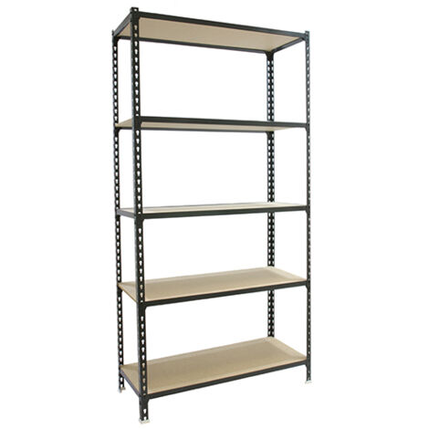 SimonRack Scaffale Portaoggetti, 1800x800x300 mm, 5 Ripiani in Legno, Portata 150 kg per Ripiano, Scaffale da Garage, Antracite/Legno – Maderclick