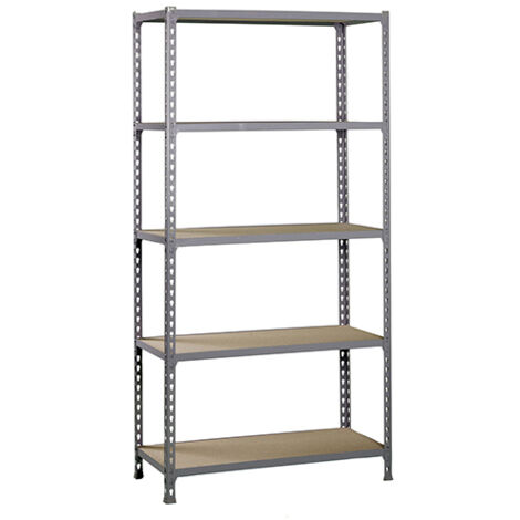 SimonRack Scaffale Portaoggetti, 2000x1100x300 mm, 5 Ripiani in Legno, Portata 200 kg per Ripiano, Scaffale da Garage, Grigio/Legno – Maderclick