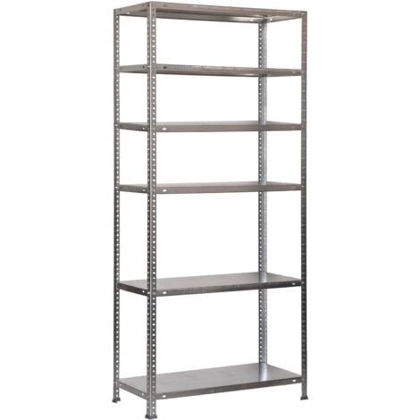 SimonRack Scaffale Portaoggetti, 2000x900x300 mm, 6 Ripiani, Capacità di Carico e Punto di Flessione 75 kg, Metallo, Scaffale da Garage, Zincato - Advantage
