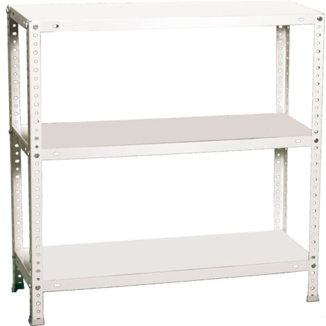 SimonRack Scaffale Portaoggetti, 900x900x400 mm, 3 Ripiani, Capacità di Carico e Punto di Flessione 75 kg, Metallo, Scaffale da Garage, Bianco - Advantage