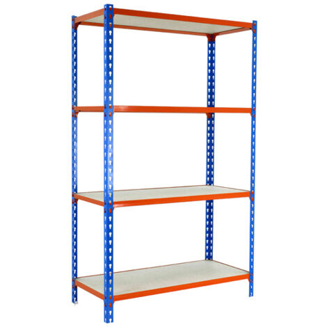 Simonrack Scaffali leggeri in metallo e legno blu arancione