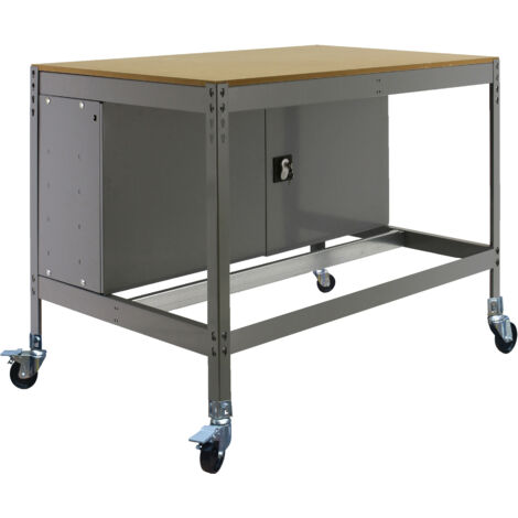 Simonrack Table de travail moderne gris et bois robuste