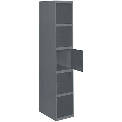 SimonRack Vestiaire Métallique 5 Porte, 1800x300x500 mm, Serrure à Clé et Aérations, Anthracite Simonlocker
