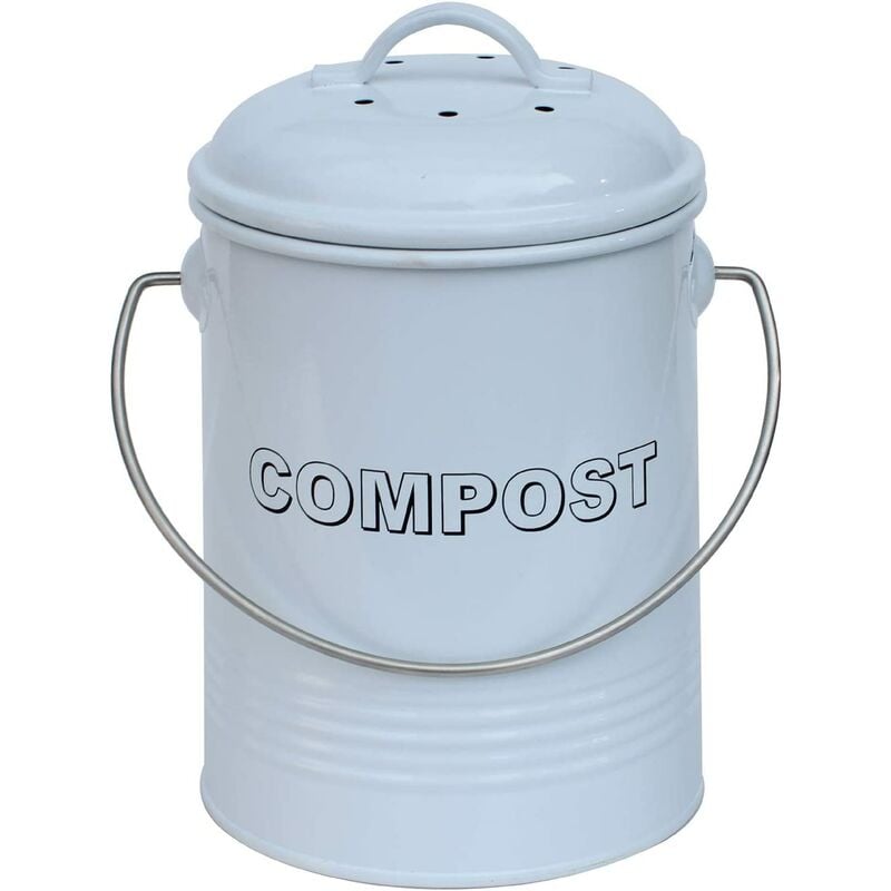 Vintage Style Compost Food Waste Recycling Caddy Bin - white Size 3L - Simpa