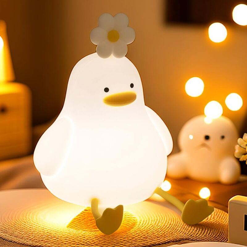 Image of Simpatica illuminazione ambientale per bambini - Luci a forma di papera LED dimmerabili fai-da-te, perfette per l'arredamento della casa, comodino