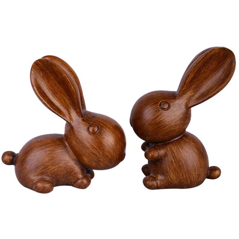 Image of Fortuneville - Simpatici ornamenti di coniglio coppia in resina per regali di anniversario di matrimonio Decorazione di artigianato domestico