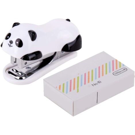 Simpatico panda mini cucitrice simpatico cartone animato cucitrice per ufficio cucitrice portatile cucitrice per cancelleria per studenti 1 pz