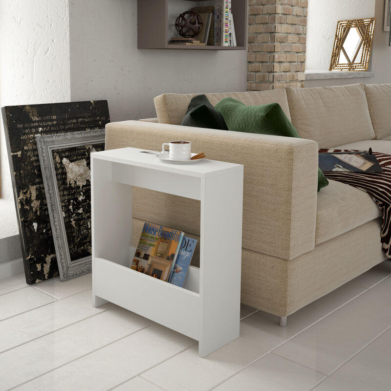 Decortie - Simpi Moderner Beistelltisch Weiß Mehrzweck Mit Kreativität H 60cm 2 Etagen - White