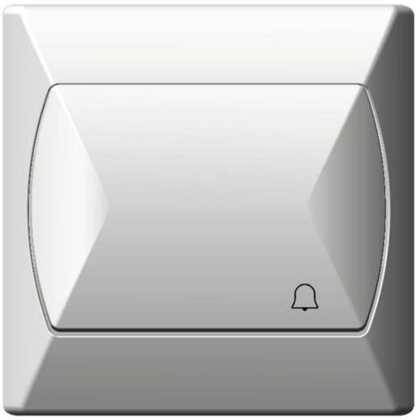 Simple Big Button Basic Reactive Push Release Door Bell Switch Plate White