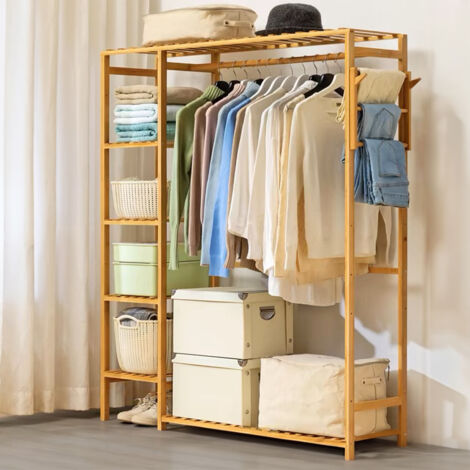 Simple Coat Rack with Side Hooks 121cm W x 30cm D x 146.5cm H
