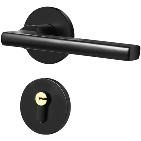Simple Door Handle Lever Black Door Handle BB WC PZ Design Interior Door Handle Aluminum Door Handle with Slim Modern Round Design