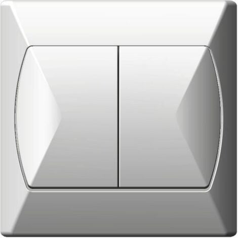 Simple Double Big Buttons Basic Indoor Light Switch Click Wall Plate White
