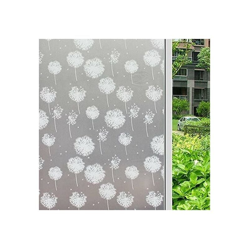 Film fenêtre, 45cm x 500cm, Anti Regard, Electrostatique, Adhésif, Protection solaire uv, Pissenlit - Simple Fix