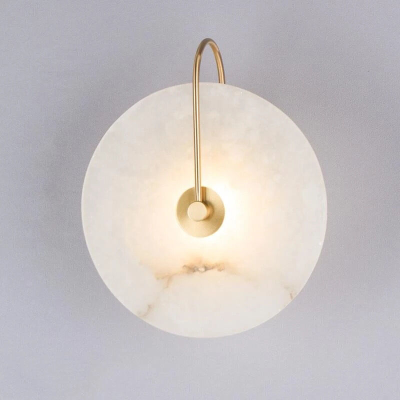 Hoopzi - Simple led wall light decoration in natural Spanish marble - 16cm gold