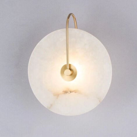Simple LED wall light decoration in natural Spanish marble - 16cm gold