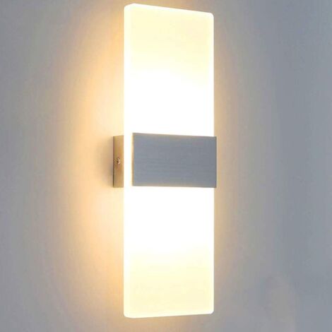 STOEX Simple Led Wall Light Indoor 12W Minimalist Wall Lights Modern Acrylic Wall Sconce For Living Room Bedroom Pathway Corridor Stairs Balcony Warm White