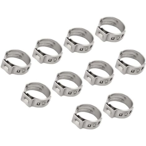 Simple Oreille Colliers serrage (12.8mm - 15.3mm/0.5" - 0.6") 50Pcs, 304 Acier Inox Tuyau Clips - pour Maison Jardin Tube Tuyau Fixation